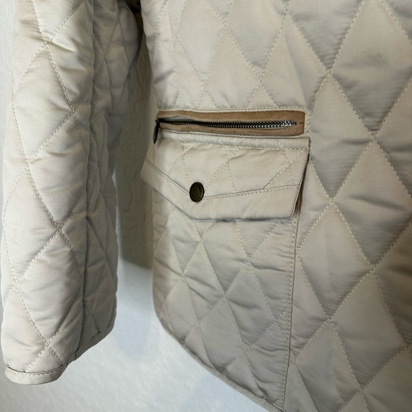 Brooks Brothers Quilted Women’s Cream Puffer Jacket Size 12 - Picture 4 of 5